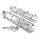 GM LS Cast Aluminum Tall Valve Covers with Coil Mounts for LS1 LS2 LS3 LS6 5.3 6.0 (silver)