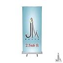 JM Brand™ Aluminium Retractable Rollup Banner Stand - Size: 2.5 x 6 feet