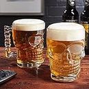 CAYONA Skull Beer Mug Skull Shaped Beer Glass Wine Beverage Glass with Handle Glassware and Drinkware for Whisky Beer Champagne Vodka Cocktail Ideal Gift for 520 ml (1)