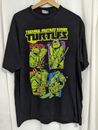 Camiseta Oficial Teenage Mutant Ninja Turtles Retro Película Vintage Negra XL