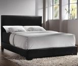 Queen Size Bed Complete Set Faux Leather Frame Bedroom Headboard Furniture Black