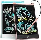 TECJOE 2 Pack LCD Writing Tablet, 8.5 Inch Colorful Doodle Board Drawing Tablet for Kids, Kids Travel Games Activity Learning Toys Birthday Gifts for 3 4 5 6 Year Old Boys and Girls Toddlers