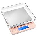 CHWARES Food Scale, Rechargeable Kitchen Scale with Trays 3Kg/0.1g, Tare Function Digital Scale Grams and Ounces, for Weight Loss, Dieting, Baking, Cooking, Meal Prep, Coffee, Jewelry, Pink