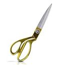 Hemsett Heavyduty Trendy Golden Handle Stainless Steel Scissors (9.5 inches) - Sharp Scissors for Tailoring Scissors for Cloth Cutting, Shears, Sewing, Leather, Craftwork - Professionals