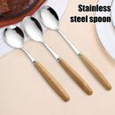 Spoon Design Kitchen Spoon Rust-proof Serving Tablespoons with Wooden for Home