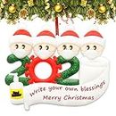 Banderi Lastest 2020 Christmas Ornaments,Uarantine Survivor Family-Christmas Decorations Clearance Personalized for Gift (1-5 Members)，Christmas Decorating Kits, Party Xmas Tree Pendants (Family of 4)