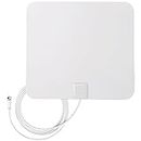 Antop 99142ANTOP Paper Thin High Gain Indoor TV Antenna- 40 Mile Long Range 360 Degree Reception for OTA High Definition Televisions/4K UHD TVs -Reversible White and Black-10ft Coaxial Cable