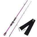 Sougayilang Flexible Fishing Rods, Spinning Rods & Casting Rods, Lightweight Trout Rods 2 Pieces EVA Handle Crappie Fishing-Red Casting