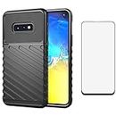 Asuwish Phone Case for Samsung Galaxy S10e with Tempered Glass Screen Protector Cover and Cell Accessories Slim Thin Soft TPU Silicone Mobile Rubber Protective S 10e 10se Se10 S10se Women Men Black