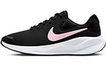 Nike W Revolution 7, Bajo Mujer, Black/Med Soft Pink-White, 36.5 EU