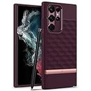 Caseology Parallax Protective Case Compatible with Samsung Galaxy S22 Ultra Case 5G (2022) - Burgundy