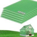 Teabelle 15pcs Polycarbonate Greenhouse Panels, 4'×2'×0.16'' Waterproof UV-Proof Transparent Sheet, Double-Layer Insulation Corrugated Board Top Plate for Greenhouse Outdoor Plant Stand Roof(Green)