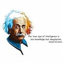 Sticker Yard Albert Einstein Imagination Quote Vinyl Wall Sticker for Living Room/Bedroom/Office and All Decorative Wall Stickers Size 76X55CM