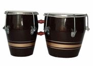 Juego profesional de bongo musical de percusión manual de tambor de madera marrón natural