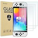 [3 Pack] ProCase Screen Protector for Nintendo Switch OLED 2021, Tempered Glass Screen Film Guard Rounded Edge Real Glass Screen Protector for Nintendo Switch OLED Model