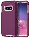 I-HONVA for Galaxy S10E Case Shockproof Dust/Drop Proof 3-Layer Full Body Protection [Without Screen Protector] Rugged Heavy Duty Cover Case for Samsung Galaxy S10E, Purple/Pink