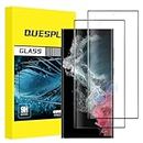 [2 Pack] QUESPLE Compatible with Galaxy S22 Ultra Screen Protector 6.8-Inch, Support Fingerprint Unlock Tempered Glass Film, [3D Curved Glass] [Touch Sensitive] [Scratch Resistant]