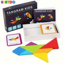 60-piece Wooden Tangram Jigsaw Board Game: Montessori Educational Toy For Kids Early Education Intelligence Number Letter Geometric Shape Toy
