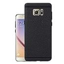 HELLO ZONE Exclusive Dotted Matte Finish Soft Back Case Cover for Samsung Galaxy S6 -Black