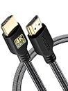 PowerBear 4K HDMI Cable 2 M | High Speed, Braided Nylon & Gold Connectors, 4K @ 60Hz, Ultra HD, 2K, 1080P, ARC & CL3 Rated | for Laptop, Monitor, PS5, PS4, Xbox One, Fire TV, Apple TV PC