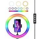 Tygot 14 Inch LED RGB Ring Light for Camera, Phone, YouTube, Video Shoot, Live Stream, Makeup, Reels, Professional Multicolour Ringlight with Mobile Mount, Compatible with iPhone & Android