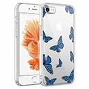 Phoona Custodia Compatibile con Apple iPhone 6/iPhone 6S 4,7", Ultra Sottile Morbido TPU Clear Silicone Antiurto Protettiva Cover per iPhone 6 con Motivo Farfalla Disegno Case - Trasparente