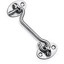 Audor 304 Stainless Steel Cabin Hook And Eye Latch Lock Shed Gate Door Catch Silent Holder Cabinet Latches for Door Gate Window Closet Shed (4")