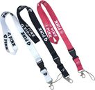 Set of 3 Lanyard Fashion Neck Keychains - Pink (Red, Black and White) Victoria's