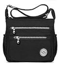 TIBES Fashion Women Nylon Shoulder Bag Waterproof Crossbody Purse Organize Travel Messenger Bag