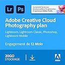 Adobe Creative Cloud Photographie 20 Go: Photoshop + Lightroom | 1 an | PC/Mac | Téléchargement