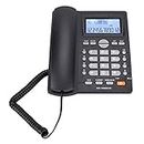 Ubervia® Landline Telephone Corded, LCD Display Corded Telephones, with Speakerphone Dual-Port Extension Clear Sound Home Use Office Use for Office for Home(Black)