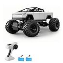GoolRC 1:18 Scale Large Remote Control Car, RC Cars with Metal Shell, 2.4GHz 4WD RC Truck with Headlights, All Terrain Off Road Monster Truck with 2 Batteries for Adults