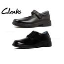 New CLARKS School Shoes Boys Girls  Black Mary Jane Leather Uniform Junior Kids
