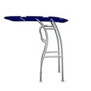 Dolphin Pro S2 Heavy Duty T TOP Foldable for Boats with Center Console (Anodized Frame, Navy Blue Canopy)
