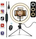 Anillo LED de estudio luz foto video regulable lámpara trípode cámara selfie teléfono Reino Unido