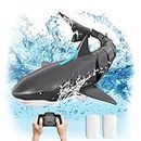 JELLY PLAY Remote Control Shark Pool Toys for Kids Age 8-12,2.4Ghz Waterproof RC Boat,Toy Shark with Light for 60 Mins Play,Gift for Boys Girls