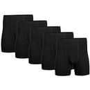 Gildan Men's Covered Waistband Boxer Briefs, Medium, Black, 5 Pack