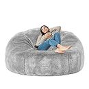 Taotique 6FT Giant Bean Bag Chair Cover (Cover only, No Filler) Soft Faux RH Fur Sofa Bed Cover Washable Bean Bag Couch Cover for Adult and Kids with Liner