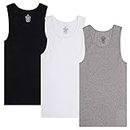 Efit 3-6 Pack Men's 100% Cotton Wife Beater A-Shirts Undershirt Plain Ribbed Tank Top, 3 Mix, Large