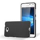 cadorabo Case works with Nokia Lumia 650 in FROST BLACK - Shockproof and Scratch Resistant TPU Silicone Cover - Ultra Slim Protective Gel Shell Bumper Back Skin