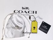 NWT Coach X Peanuts WOODSTOCK Leather Hangtag Key Fob Ring Bag Charm Yellow