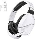 WolfLawS Wireless Gaming Headset with Noise Canceling Microphone for PS5, PC, PS4, 2.4G/Bluetooth Gaming Headphones with USB and Type-c Connector, Wired Mode for Controller White