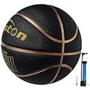 Senston Kids Basketball Size 5 with Pump,Basket Ball Game Indoor/Outdoor Street Basketball for Children (Black)