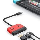 Switch Dock for Nintendo Switch OLED, 3 in 1 Switch TV Adapter with 4K HDMI, USB 3.0 Port, Type C 65W Charging, Portable Switch Docking Station Travel, for Samsung Dex S21, MacBook