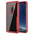 E.F.Connection - Carcasa para Samsung Galaxy S9 Plus, TPU rígida, parte trasera de policarbonato transparente, ultra fina, duradera, antiarañazos, antigolpes, color rojo
