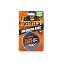 Gorilla Heavy Duty Double Sided Mounting Tape, Hanging, Instant 13.6kg Strong Hold, Permanent Bond, Weatherproof, 25.4mm x 1.52m, Black, (Pack of 1), GG41028