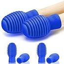 4 Pieces Drum Mute Drum Dampener Silicone Drumstick Silent Practice Tips Percussion Accessory Mute Replacement Musical Instruments Accessory (Blue)