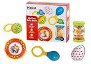 Halilit My First Baby Band Gift Set. Musical Instrument for Babies includes Egg Shaker, Cage Bell, Baby Maraca, Tube Shaker and Fun Rattle. 6 Months +