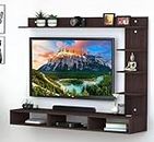 ClufRox 48 inch MDF C Shaped Wall Mounted TV Unit, Floating Cabinet for Wall for Living Room/Kid's Room/Bedroom Suitable for Upto 48 inches Smart tv (C Style Cabinet, Dark Wenge)