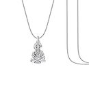AKSHAT SAPPHIRE God Hanuman Bajrang Bali Sterling Silver Chain Pendant (92.5% purity) Bajrangbali Auspicious Chain Pendant for Kids (Upto 4 years) For Good Health and Wealth (Snake Chain: 12 Inches)